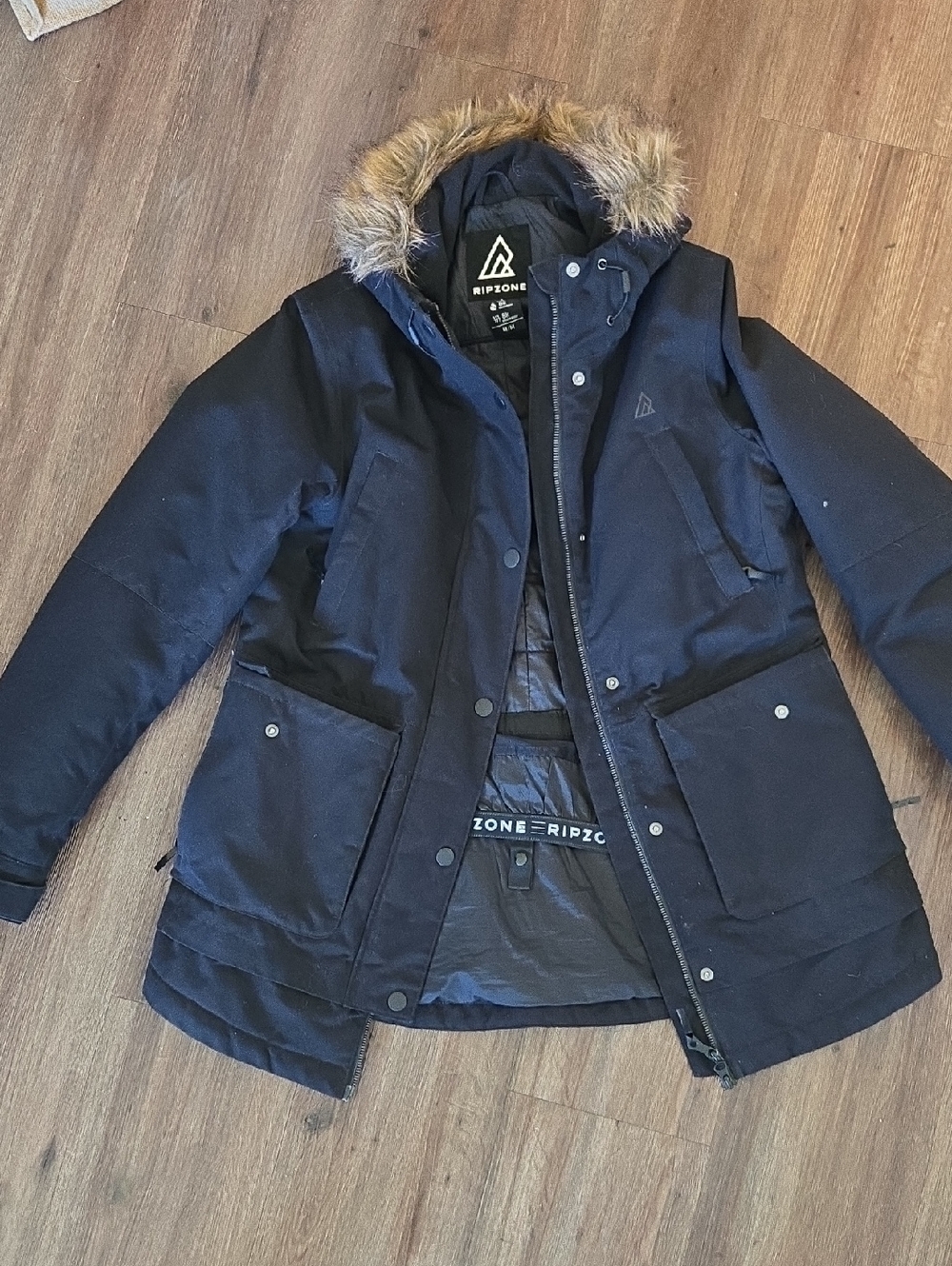 Ripzone Women’s Black Ski Jacket with Faux-Fur Hood